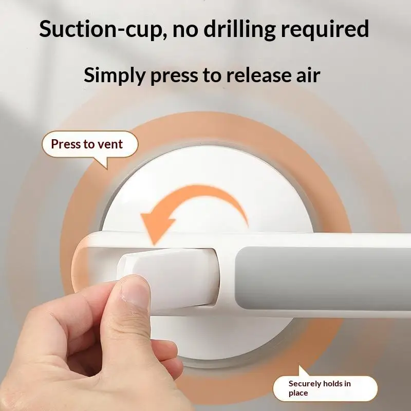 Shower Grab Bars No Drill Grab Bar Bathroom Handle Anti Slip Safety Suction Cups Bathtub Support Elderly