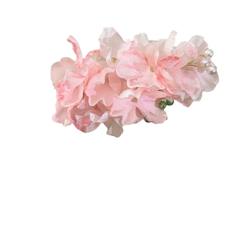 

Pearl Flower Hairpin Colorful Tassel Hanfu Hair Accessories Side Clip Headpieces Chinese Style Hair Clip Photography Props
