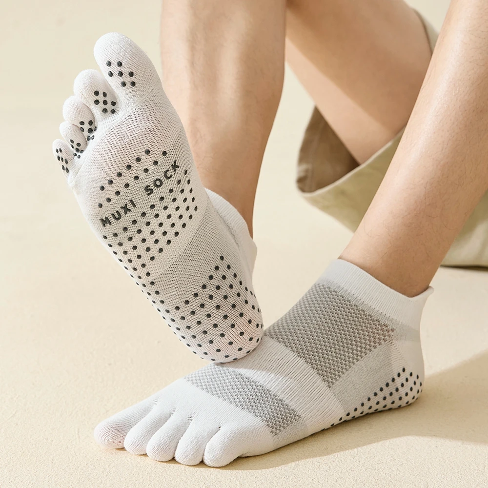 Men's 3 Pairs Non-slip Five Finger Grip Socks