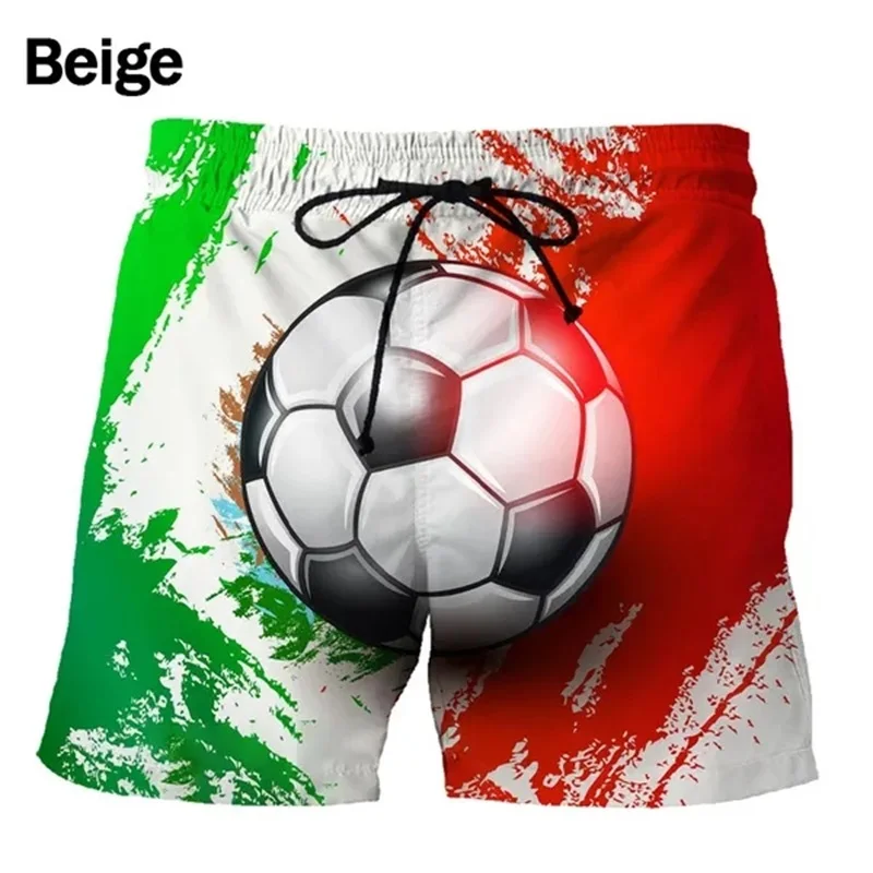 Futebol Padrão Praia Shorts para Homens, 3D Impresso, Personalidade, Ginásio Board Shorts, Troncos De Natação Ao Ar Livre