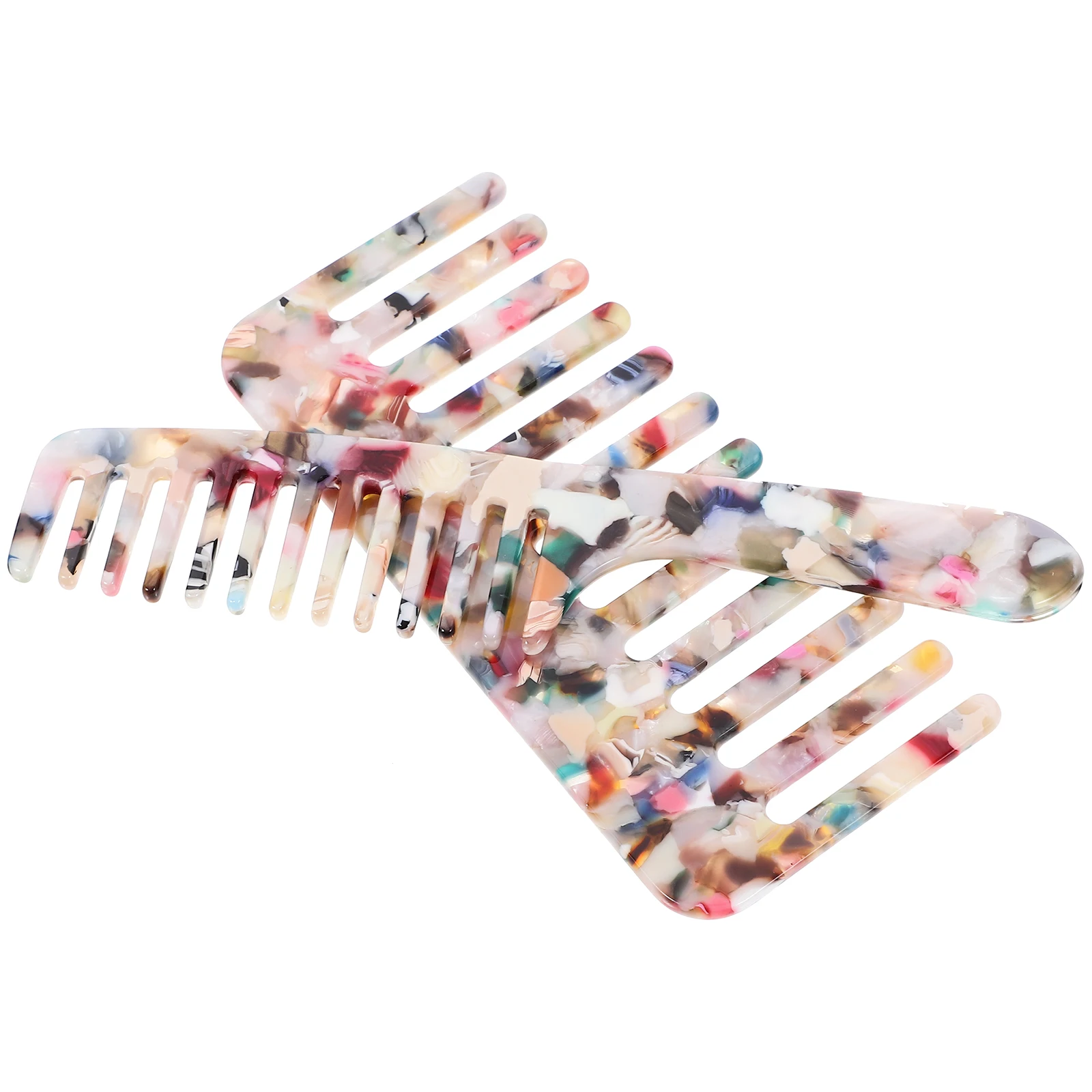

2pcs Large Tooth Comb For Women Detangling Salon Hairbrush Wide Teeth Curly Hair Tool Acetate Sheet Smooth