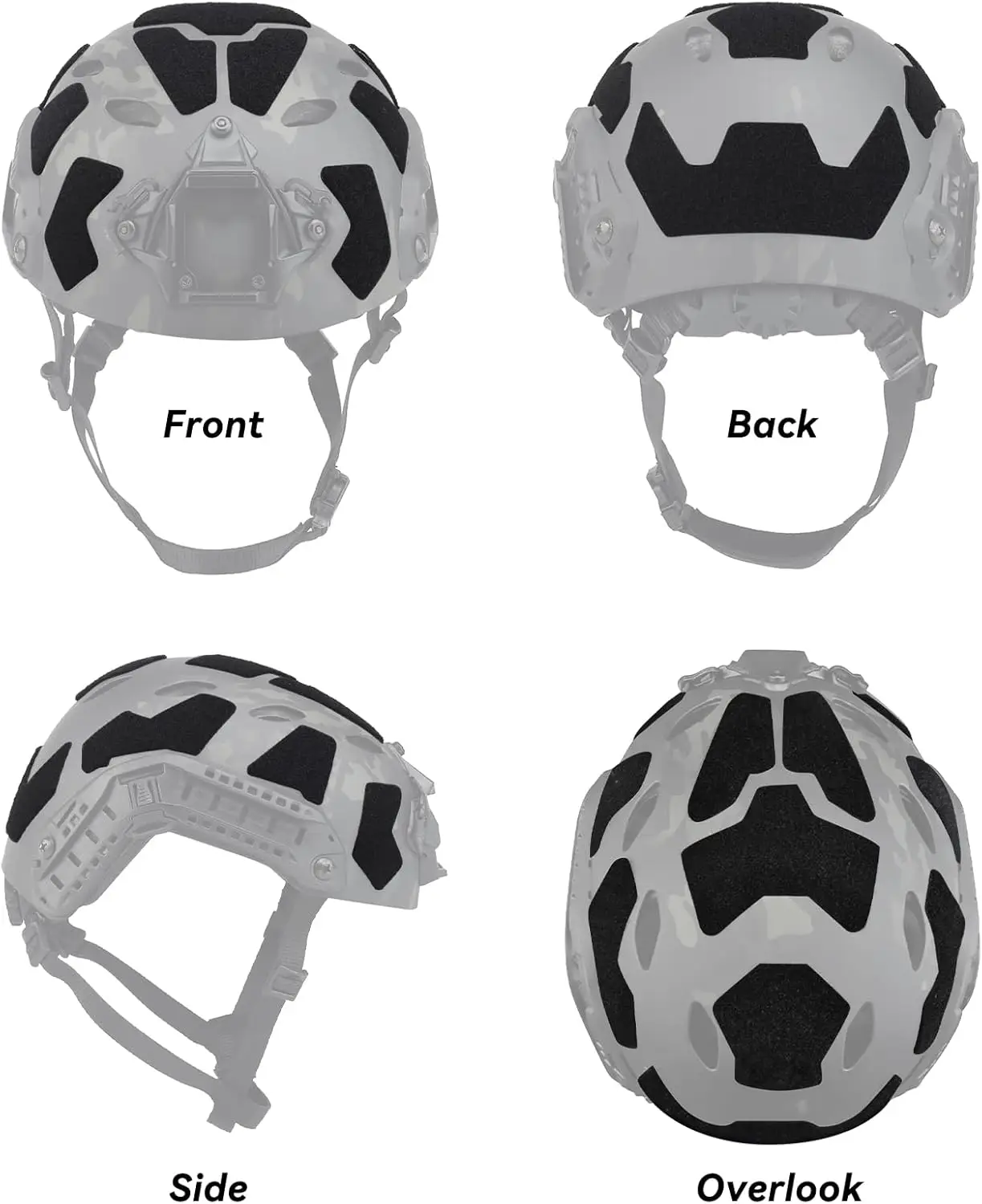 Tactical Helmet Hook and Loop Patch Kit Universal Fast Helmet Magic Stickers Exterior Adhesive Tape Accessories