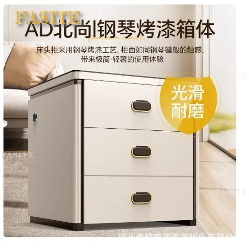 For Modern Simple Light Luxury Bedroom Integrated Bedside Table with Intelligent Multi Functional Safe Home Furniture 2024