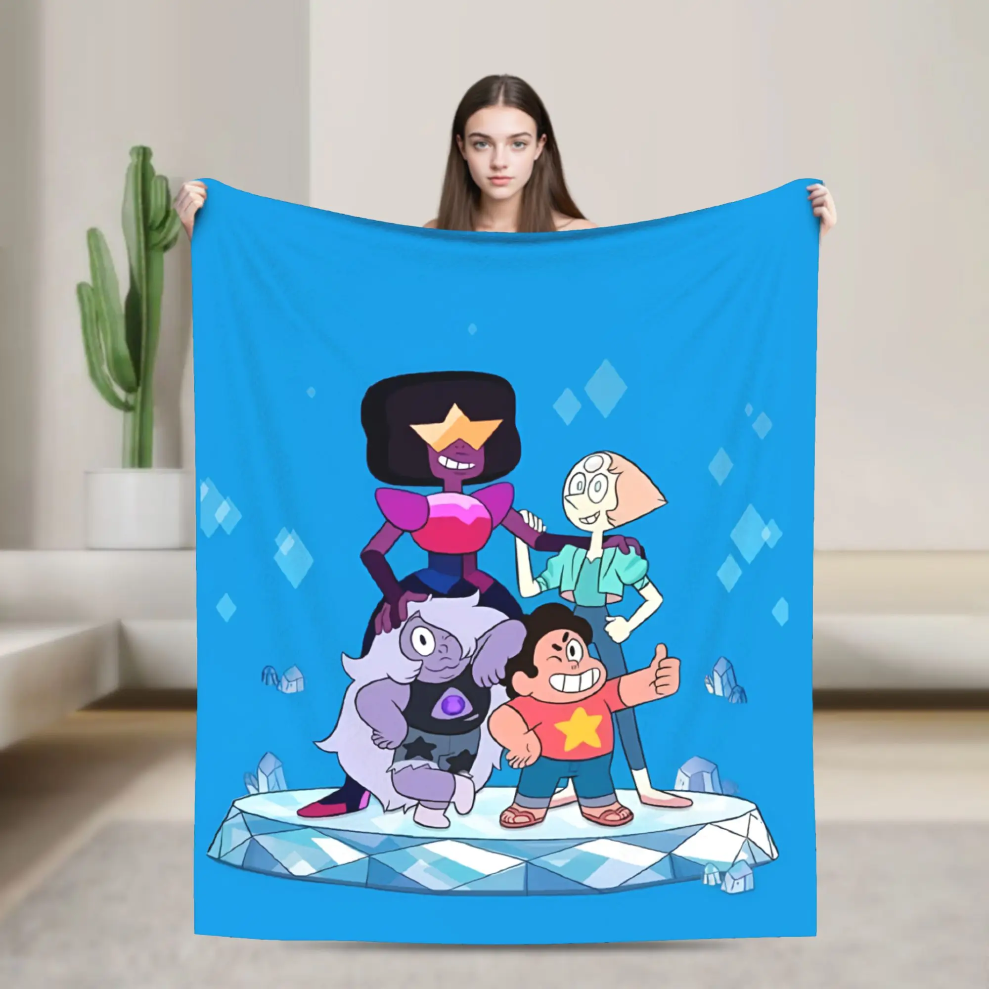 Steven Universe  Cute Cartoon  Wool Blanket  Customized Throw Blankets for Home 200x150cm Bedspread,
