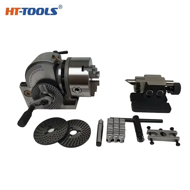 Semi universal indexing head BS-0 125mm, milling machine indexing head with 3-jaw chuck