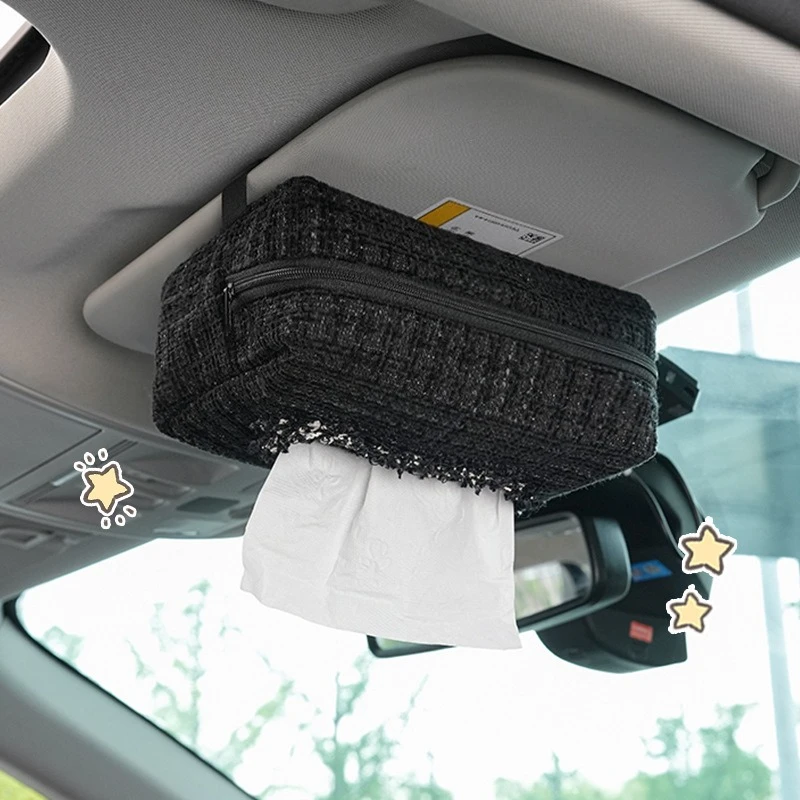 

Car tissue box, small fragrance style, high-end car hanging paper box, multi-function handrail box, tissue hanging bag new
