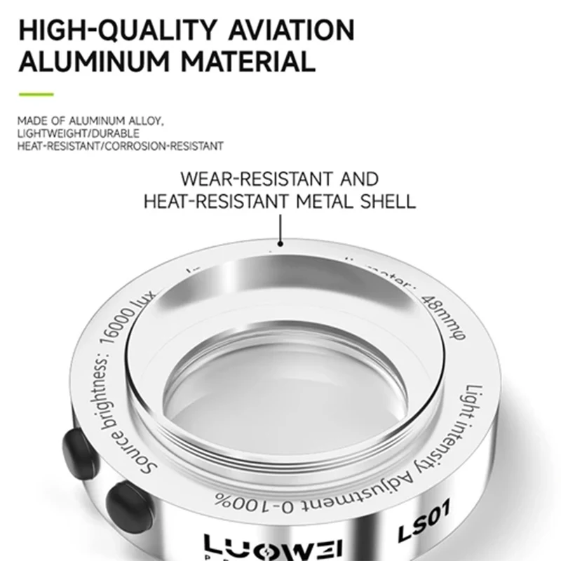 Imagem -02 - Luowei-microscópio Led Ring Light Lâmpada Microscópio de Poupança de Energia Iluminador para Reparação de Solda Câmera Industrial Lw-ls01