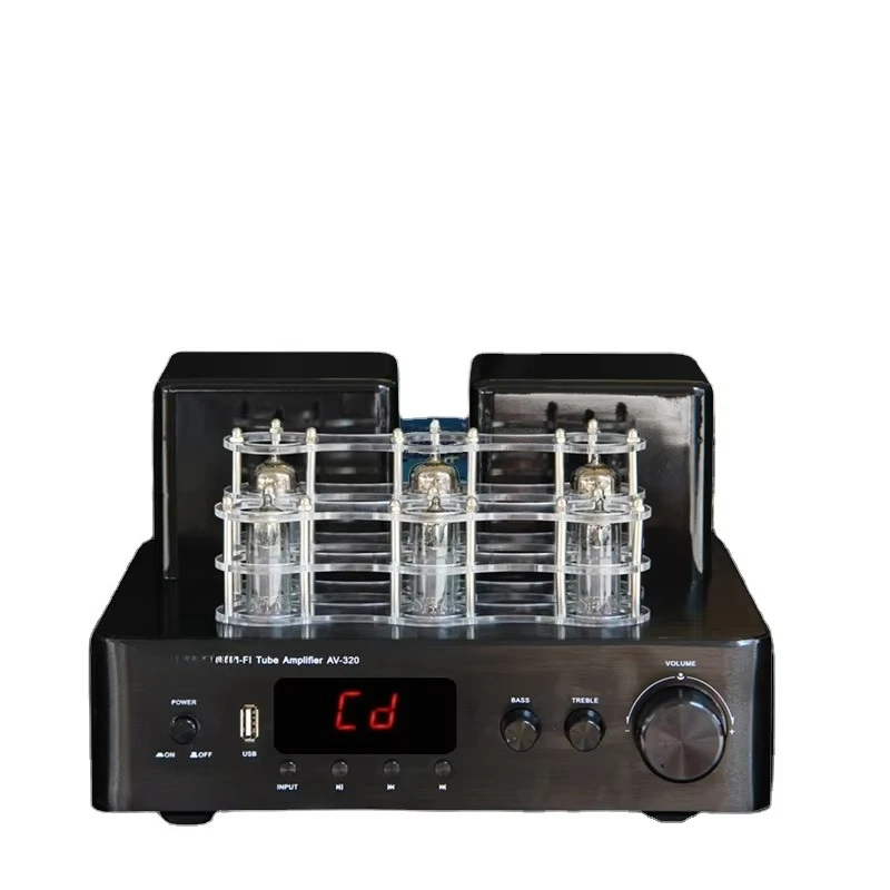100W*2 Blueteeth Lossless Tube Amplifier Decoding Fever Tube Amp Hifi High-power Fiber Coaxial Speaker Sound Amplifiers