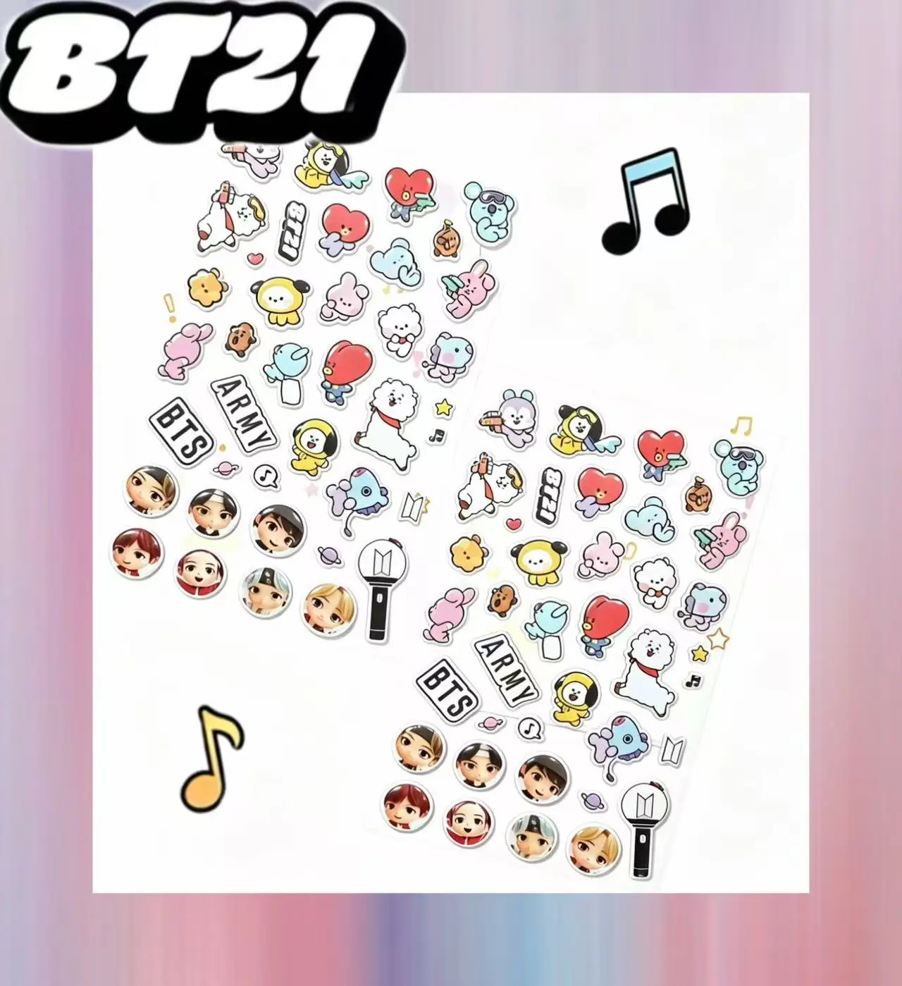BT21 3D Bubble Stickers Cute Cartoon Stickers K-pop Idol Merch Stereo Decal for Phone & DIY view 3