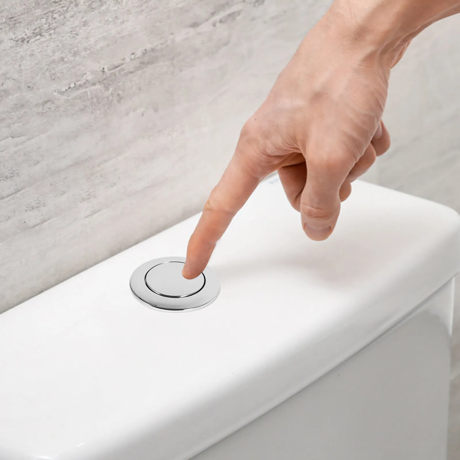 

Single Toilet Water Tank Button Plastic Durable Flush Replacement Push Button for Home Hotel Bar Toilet Repair Kit