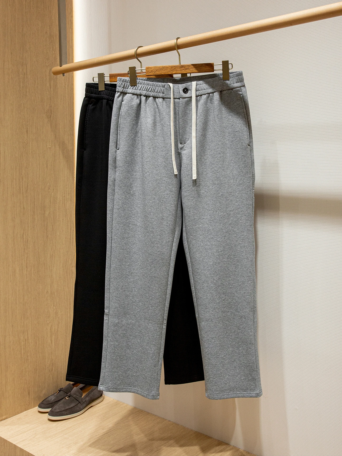 

Early Autumn Men's Casual Straight Leg Pants Elastic Waist Modal Cotton Long Trousers Comfortable Breathable BOOM SOLO Brand