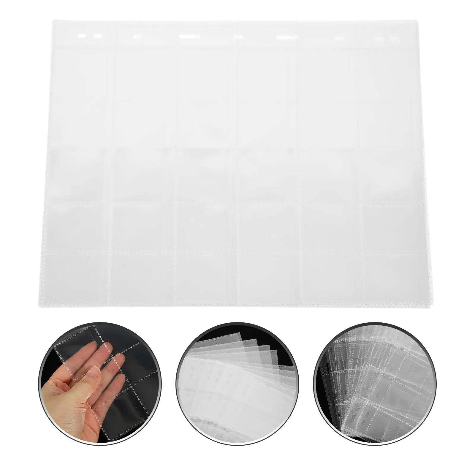 

10 Sheets Smooth Strong Stamp Collection Loose Leaf Pages Clear View Reusable Erasable for Challenge Coins Medallions Pennies