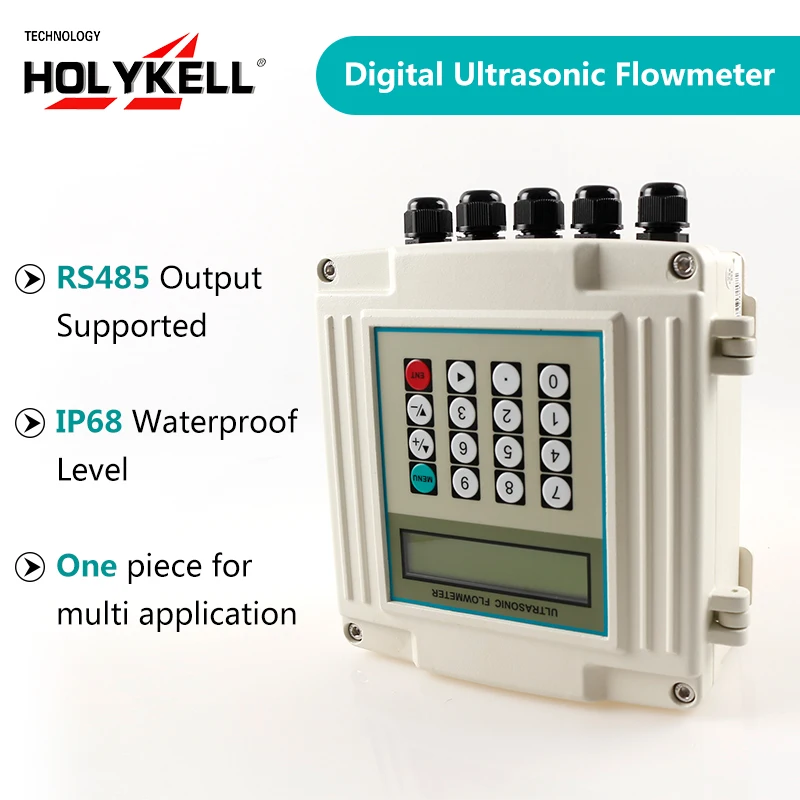 Holykell OEM DN32-DN1000mm China Wall Mounted Ultrasonic Water Flowmeter Price,Ultrasonic Flow Meter