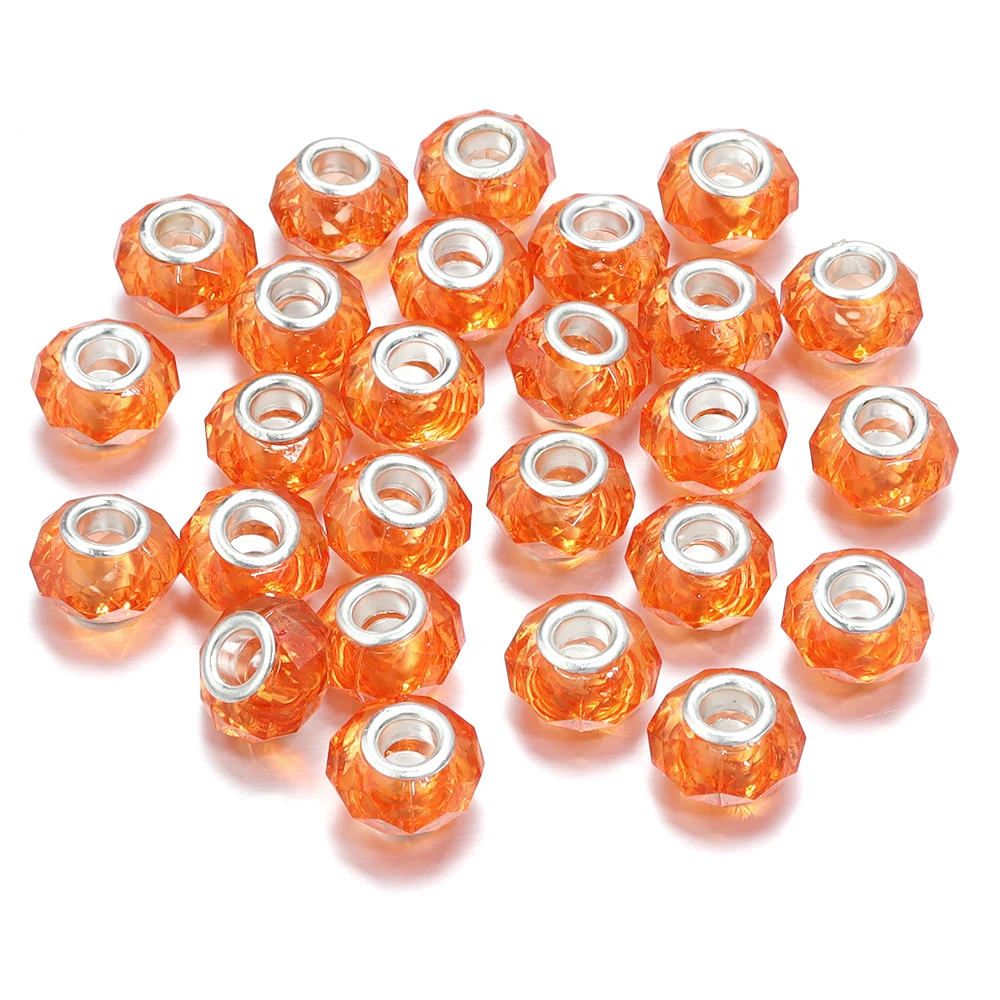 20 Stück/Lot 14mm Transparente Farbige Facettierte Harzperlen für Schmuckherstellung Großloch-Abstandsperlen DIY Armband Halskette Großhandel – Detail 9
