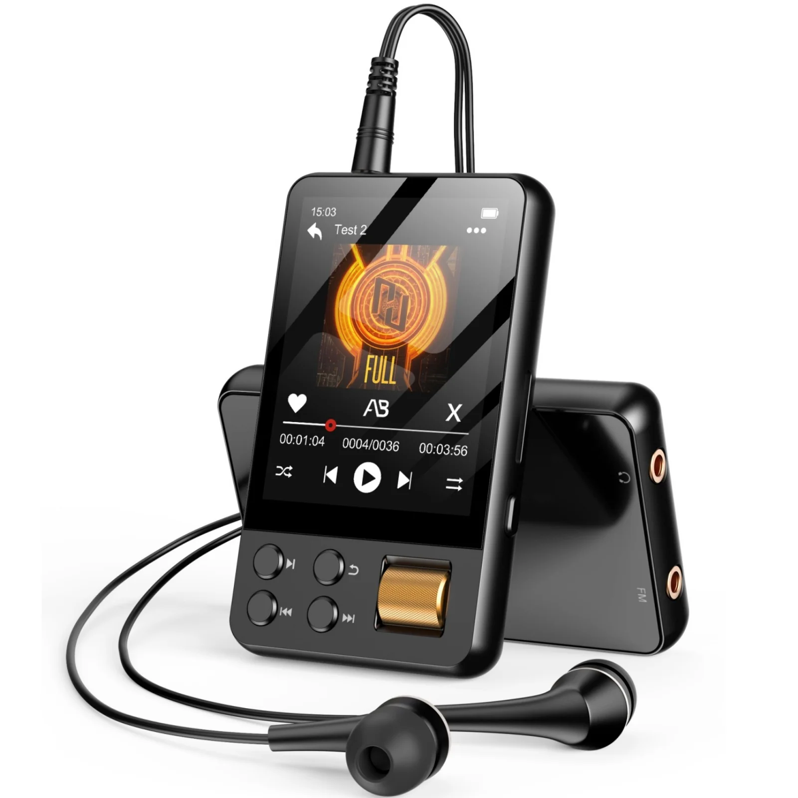 64GB Bluetooth 5.4 WiFi MP3 Player 2.4 Inch Touch Screen HiFi Lossless Music Player FM Radio Voice Recorder E-book Audio Speaker