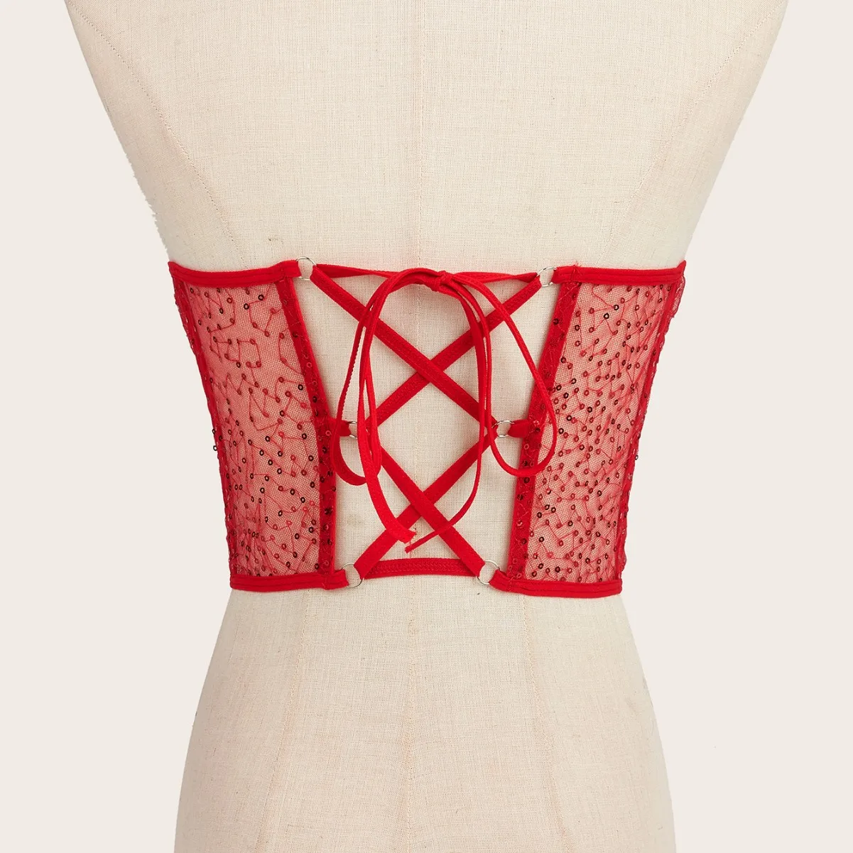 แฟชั่นผู้หญิงสีแดงตาข่าย Cummerbunds หญิงชุดรัดตัวเข็มขัดตกแต่งเข็มขัดกว้าง TB1020