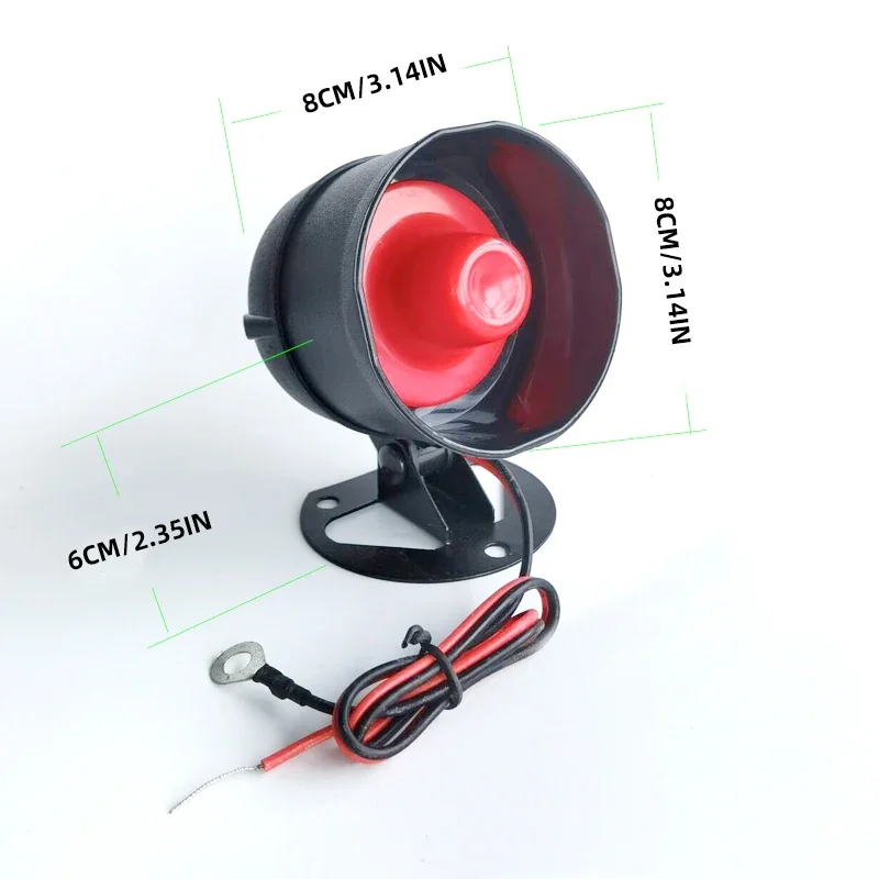 Car Alarm Horn Vehicle Security System Anti-Theft  Speaker DC12V 105dB Trumpet Alarm Siren Horn for Car Motorcycle Scooter