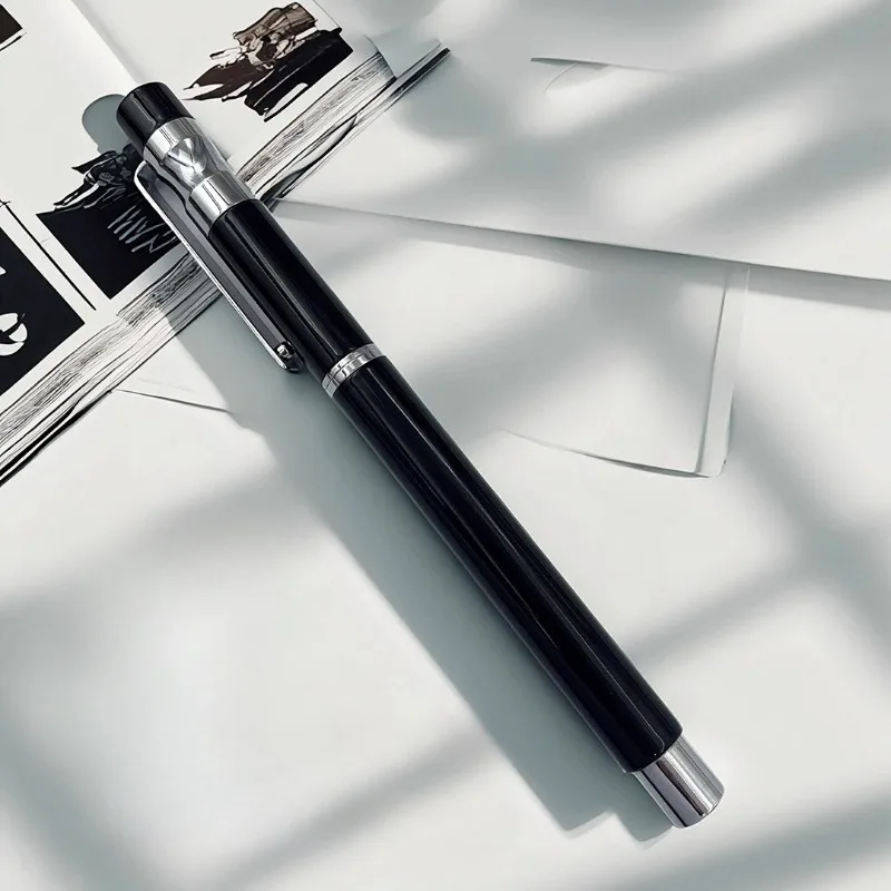 

PENGCHEN 218, черные перьевые ручки для фортепиано, с серебряным лезвием, перо для каллиграфии, эргономичная ручка, школьные принадлежности, бизнес-подарочная коробка, новая распродажа