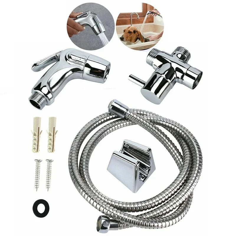 

Handheld Toilet Bidet Sprayer Set Kit Stainless Steel Hand Bidet Faucet Handheld Shower Head Nozzle Hose Set For Bathroom