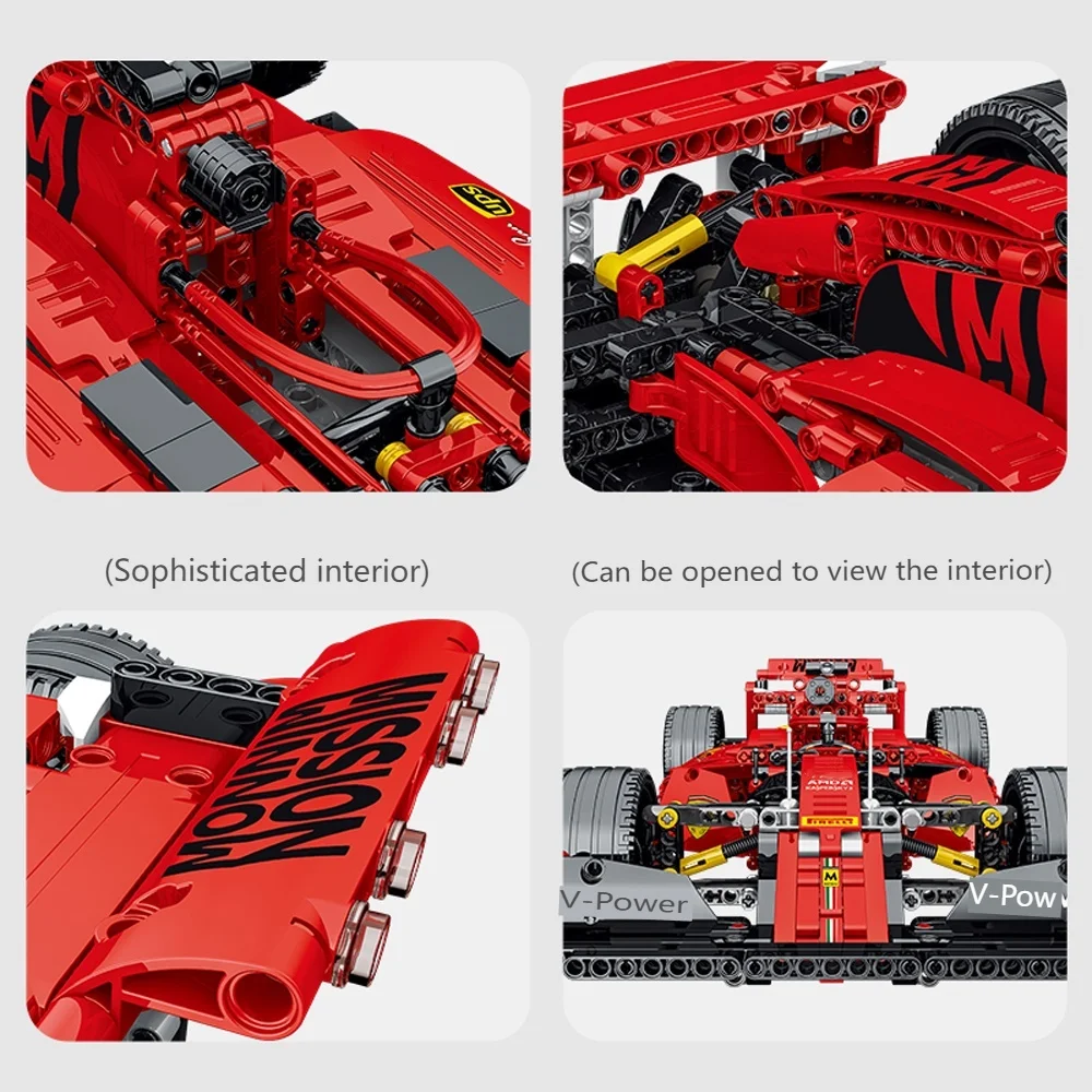 New Technical Red F1 Formula City Speed Racing Car Building Blocks Bricks Famous Sport Vehicle Model Boys Assembly Toy Kid Gift