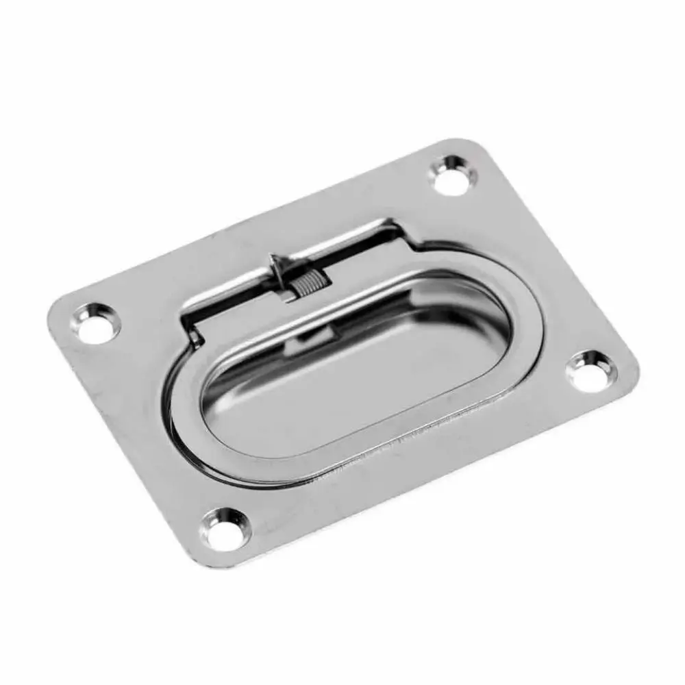 Stainless Steel Pull Flush Lift Ring Marine Grade Anti-Rattle Recessed Fasteners Square Portable Lockable Hold Down Clamp