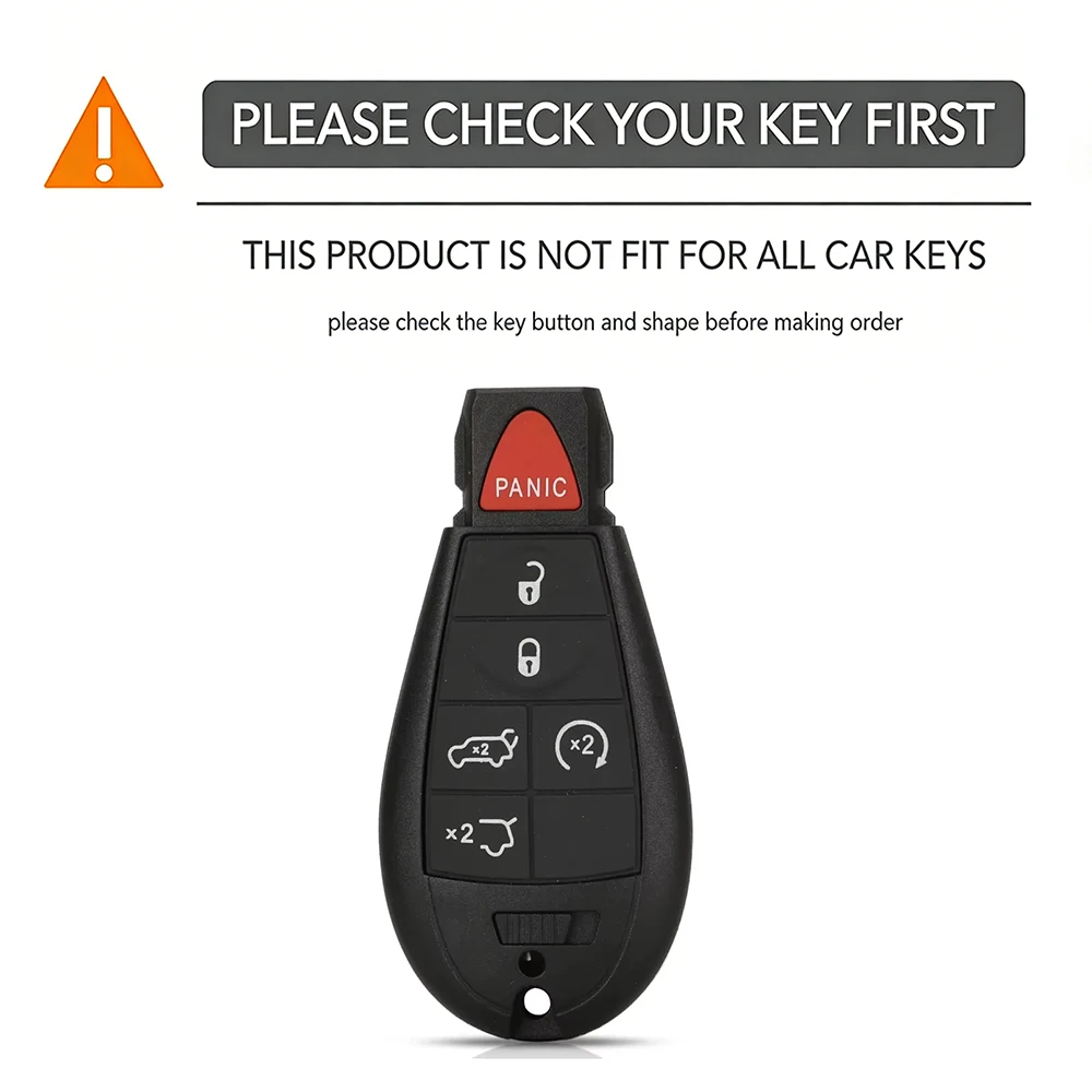 2026 Silicone 5 Buttons Car Key Shell Case For Chrysler 300C For Jeep Commende For Dodge Durango Ram Grand Caravan Cherokee