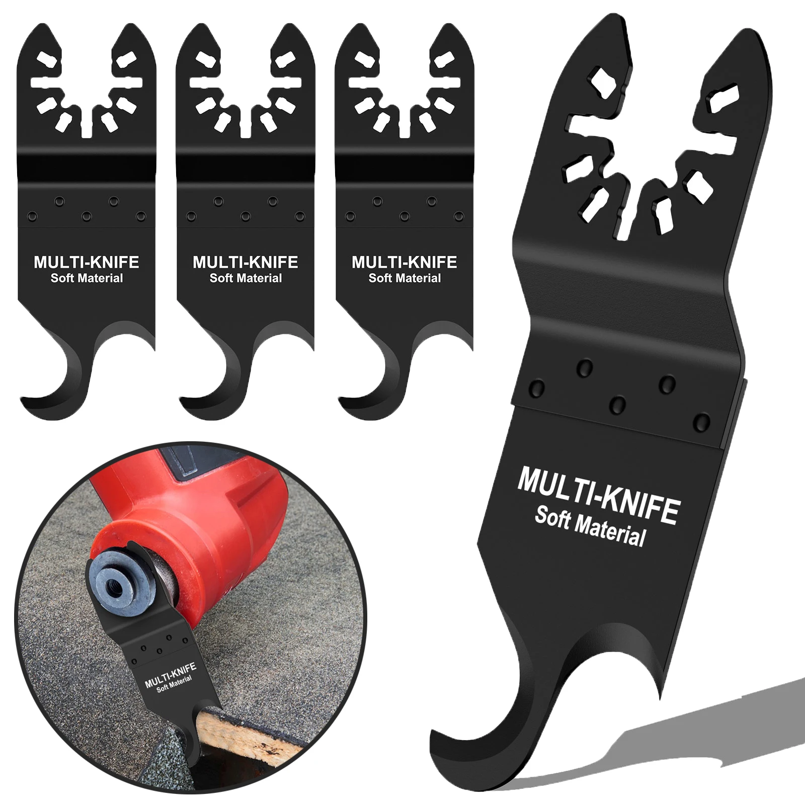 4/5Pcs Double Hook Oscillating Saw Blade High Carbon Steel Quick Cutting Multi Tool for Carpet Cardboard Oscillating Hook Blade