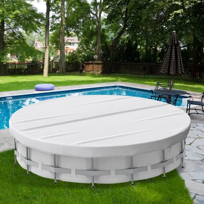 Pool Covers For Above Ground Pools Pool Blanket Solar Covers Round Pool Covers With Windproof Straps & Ground Nails Dustproof