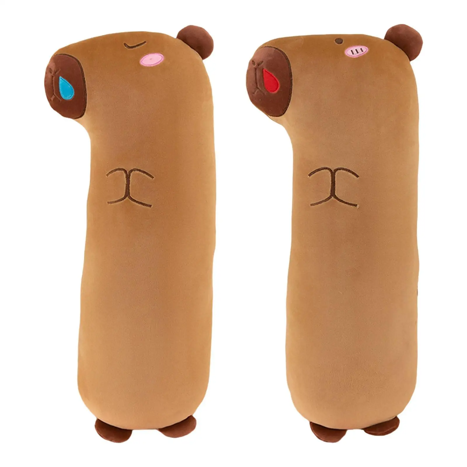 

Capybara Long Hugging Pillows Capybara Stuffed Animal Cartoon Removable Washable Sleeping Pillow for Home Bedroom Decoration