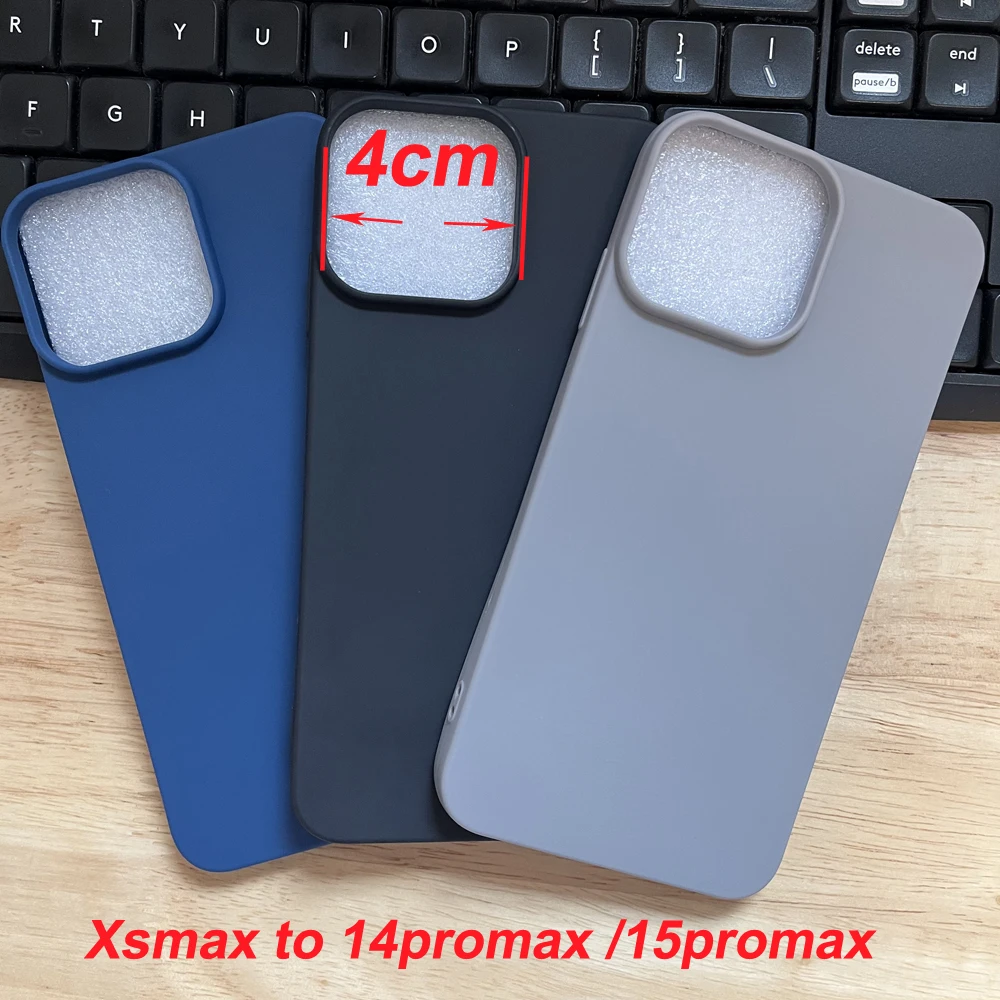 4cm Big Hole Phone Case For Xs max Turned to 15Pro Max Soft Case for XSmax like 13Promax /14pro Max Protect Back Cover