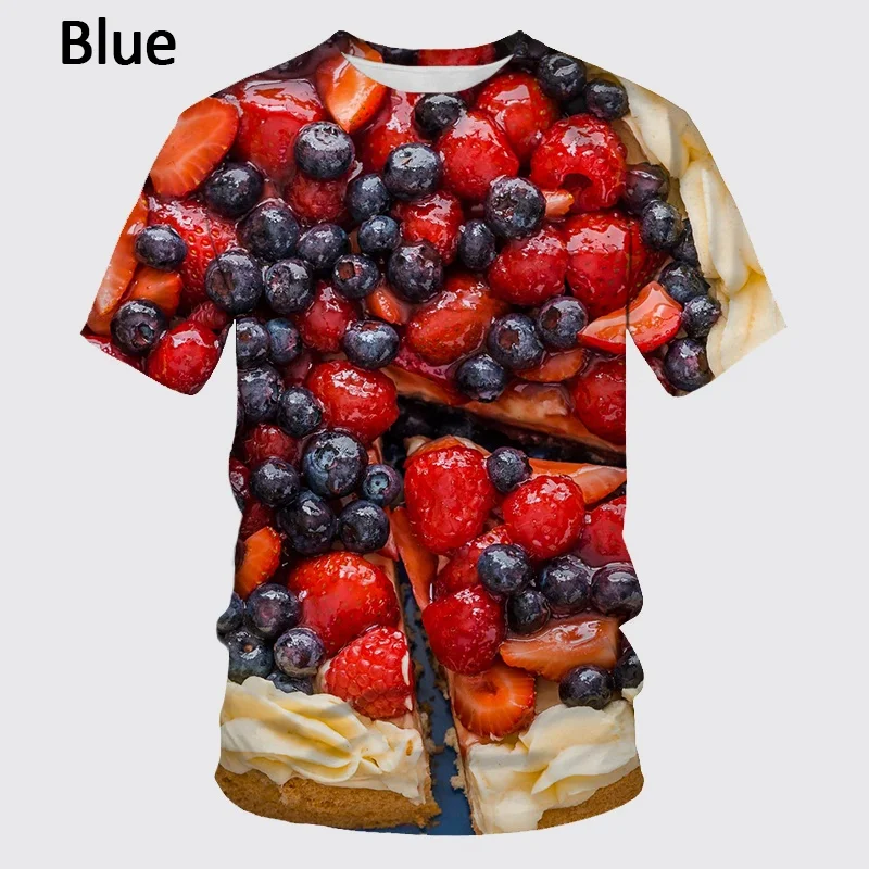 New Fun Fruit 3D Printed T-shirt Men's Summer Casual Round Neck Tops