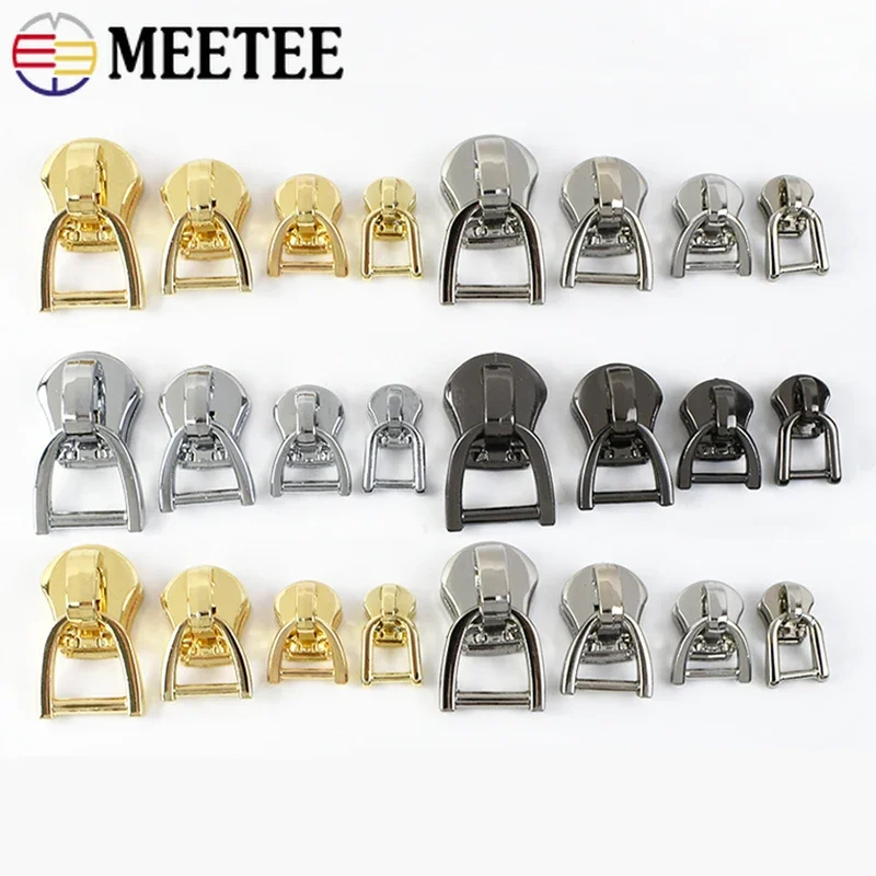 

10Pcs Meetee 3#5#8#10# Zipper Sliders for Metal Zippers Slider Replacement Bag D Ring Zips Pulls Head Sewing Closure Accessories