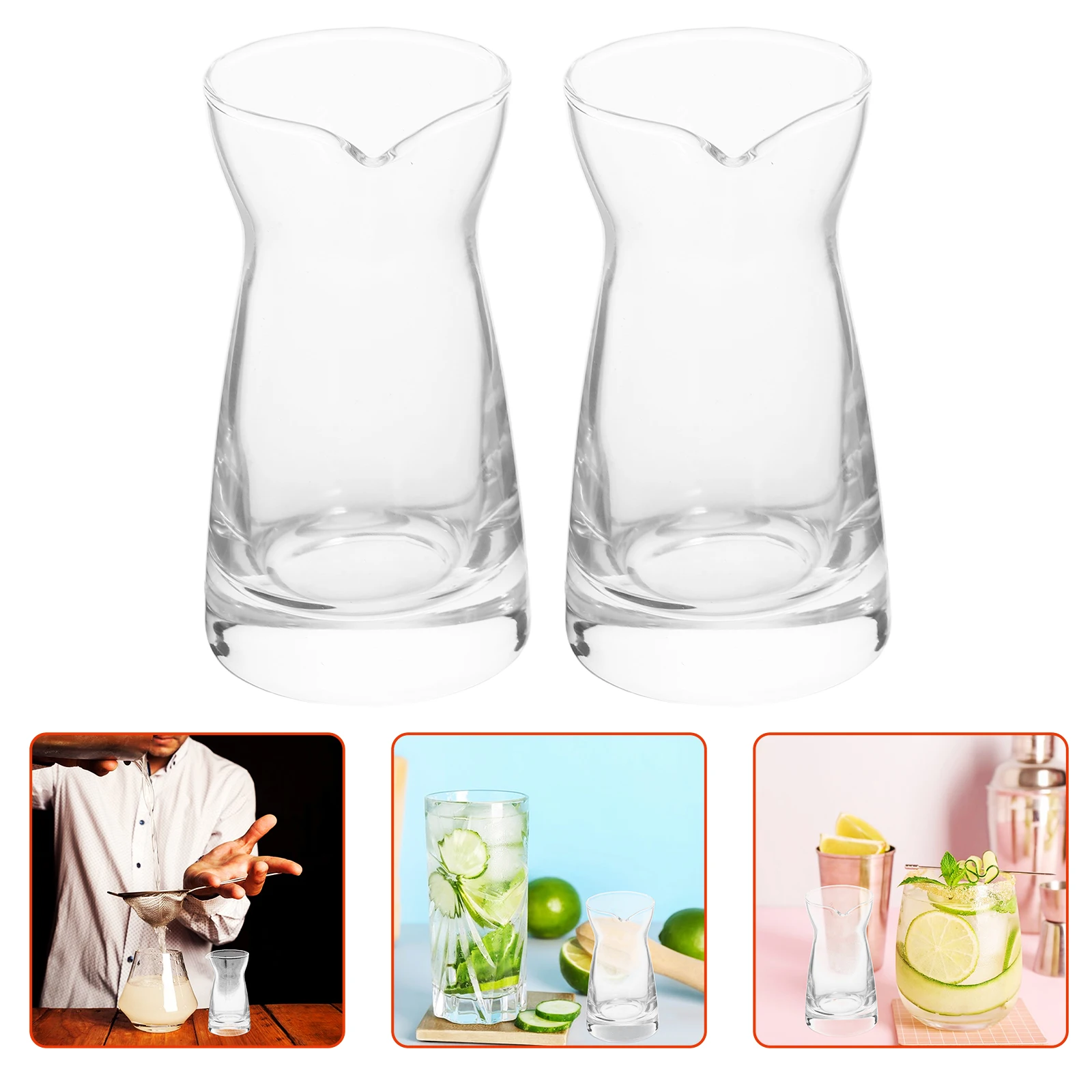 

2 Pcs Glass Creamer Jar Milk Pitcher for Fridge Frothing Small Spout Pitchers Decanter