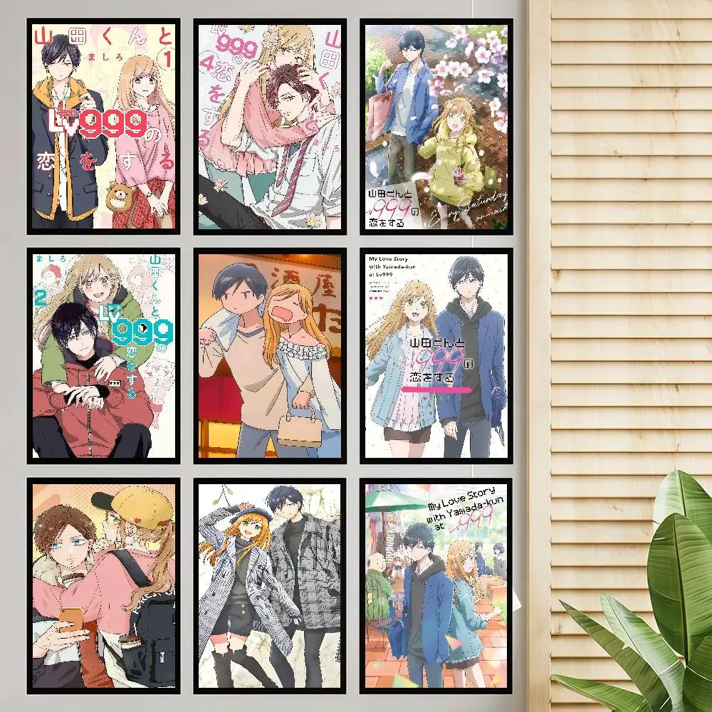 Anime My Love Story With Yamada-kun At Lv999 Anime-Poster, klebriger Whitepaper-Aufkleber, DIY, Zimmer, Bar, Café, Kawaii-Raumdekoration