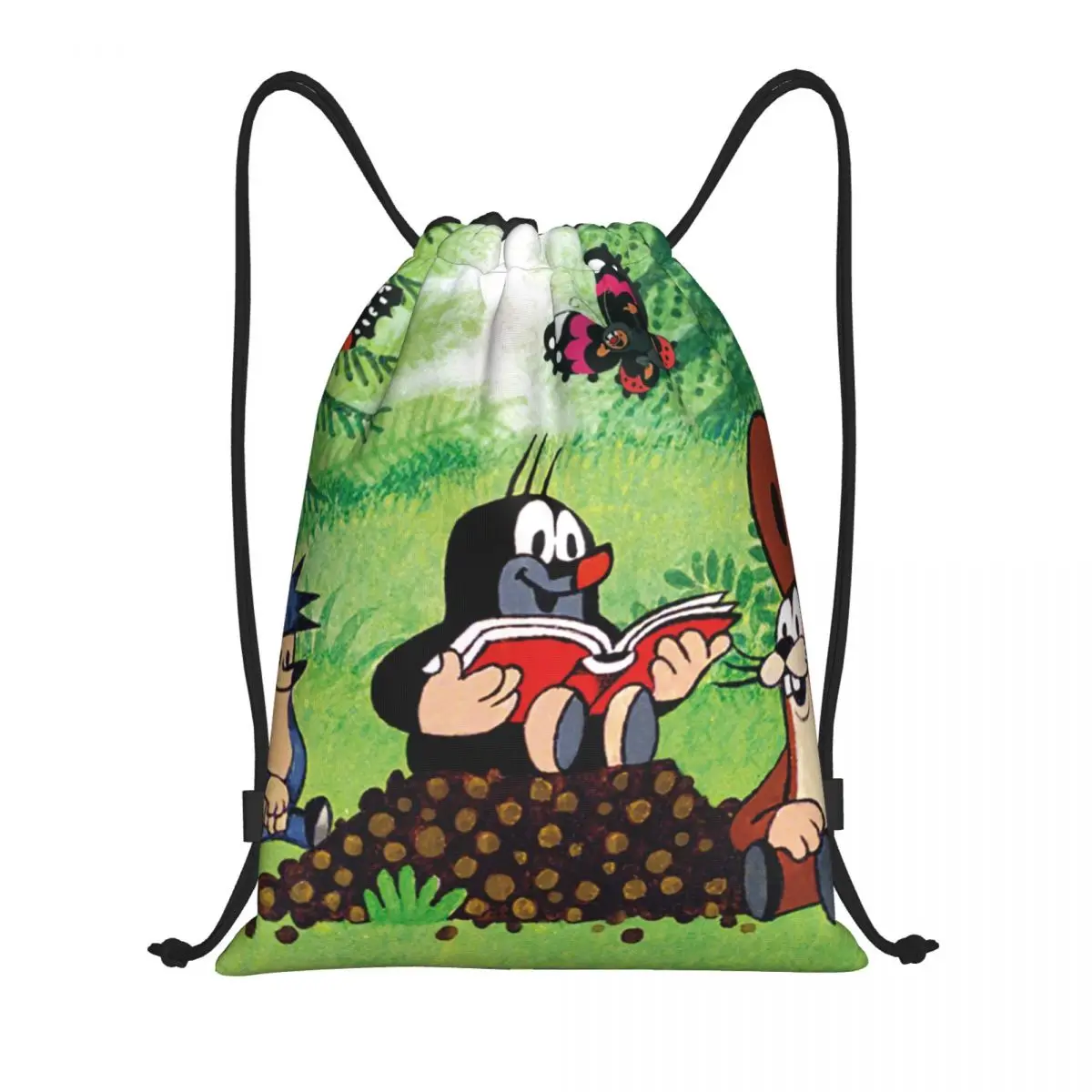 

The Mole Drawstring Bag Men Women Foldable Sports Gym Sackpack Czech Cartoon Comics Krtek Mole Shopping Storage Backpacks