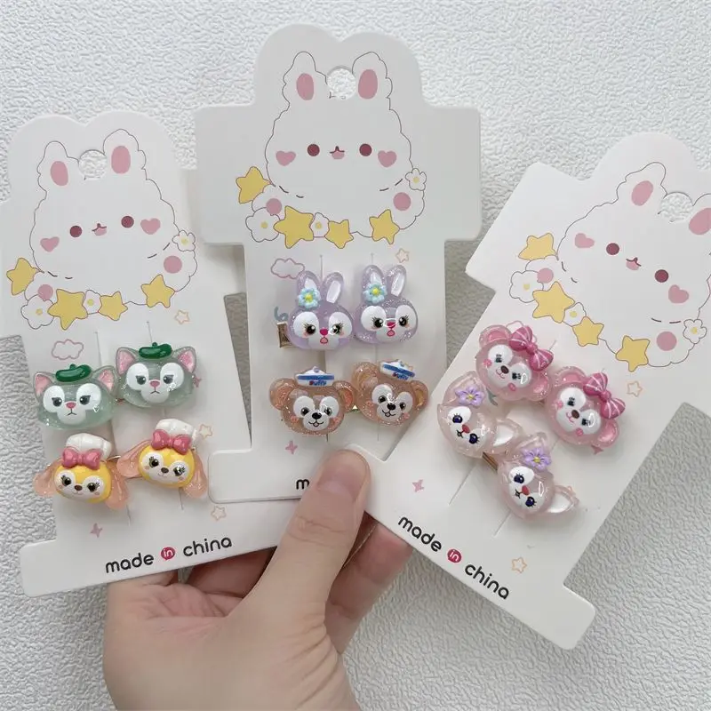 

Шпилька Disney Stellalou с героями мультфильмов, прозрачная челка, зажим в виде утконоса, милый аксессуар для волос для девочек, головные уборы, подарки для пары, праздничные вечерние подарки