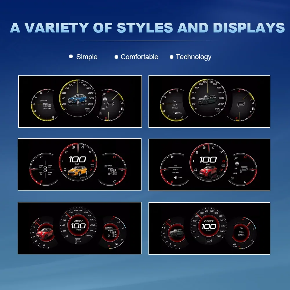 

LCD Dashboard For BMW MINI R50 R52 R53 R55 R56 R60 R61 F55 F57 Speedometer Panel Digital Instrument Cluster Virtual Cockpit