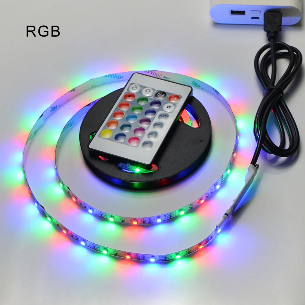 DC 5V USB LED Strips 3528 RGB Led Strip Light with Remote TV Background Lighting Tape Home Decor Lamp Waterproof 1M 2M 3M 4M 5M