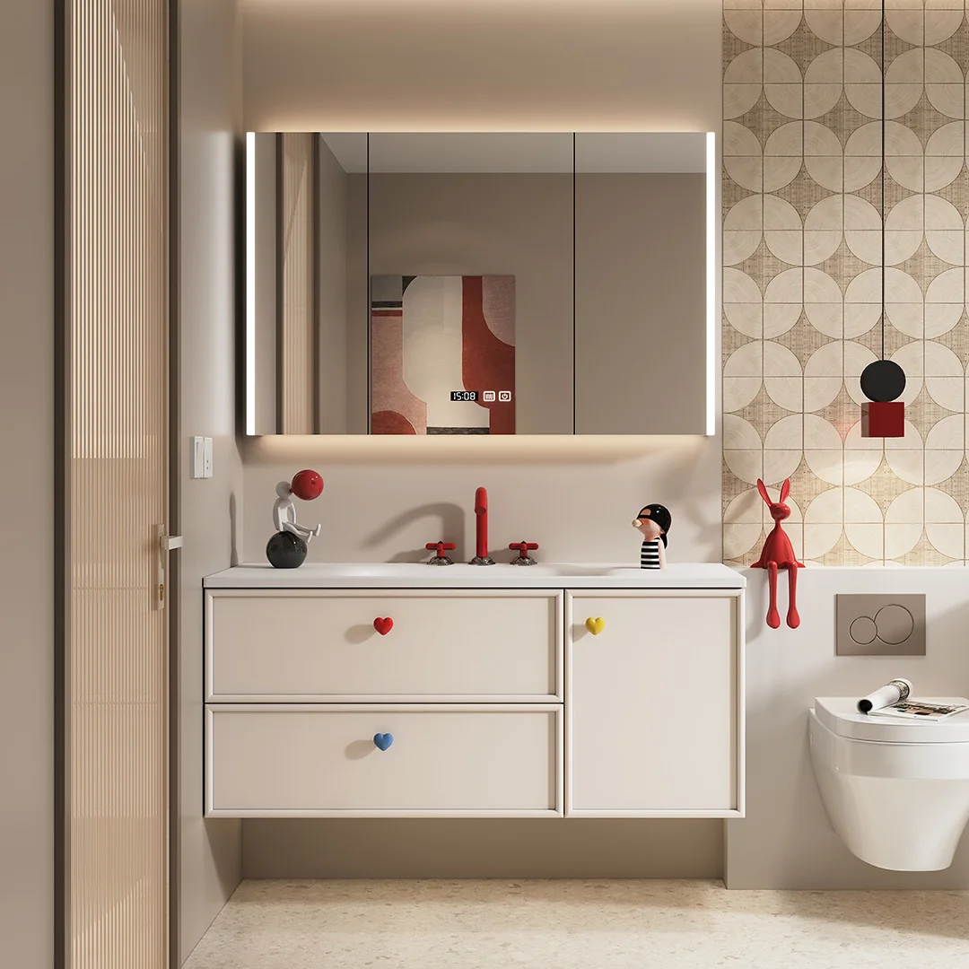 

Drawer Basin Bathroom Cabinet Floating Basin Storage Mirror Bathroom Cabinet Wall Modern Meuble Salle De Bain Home Furniture