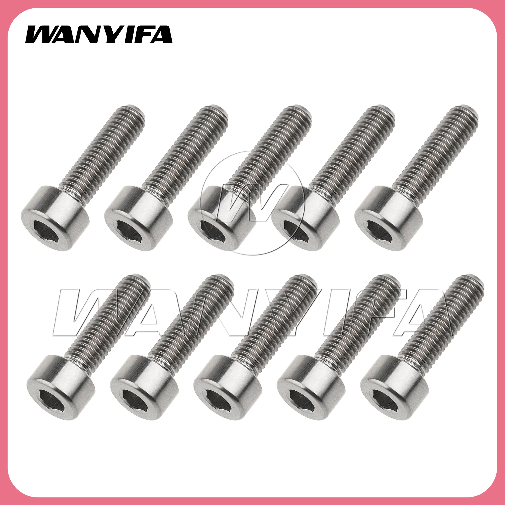 Wanyifa 10 pièces boulon en titane M5/M6x10 12 15 16 18 20 23 25 30 35 40 45 50 55 60 65mm DIN912 tête hexagonale pour pièces de VTT