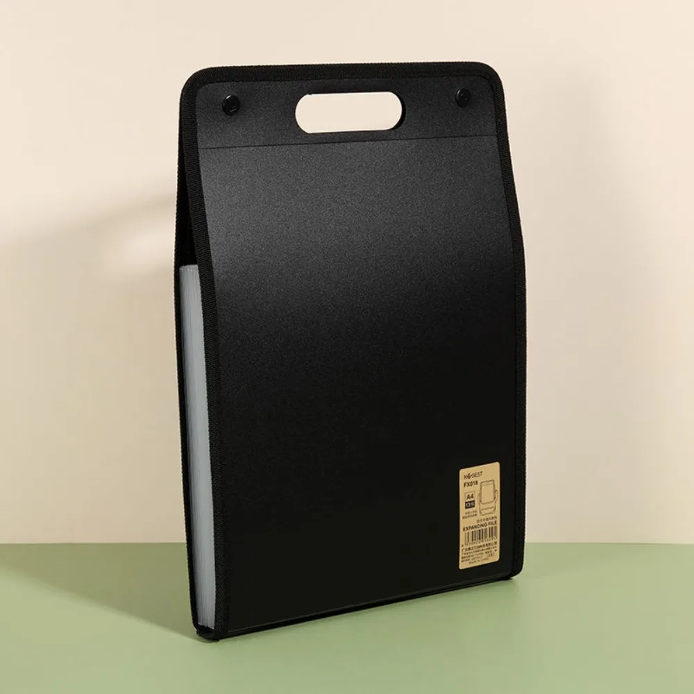 กระเป๋าเอกสาร A4 โฟลเดอร์แนวตั้งวัสดุ PP แบบพกพา 13 กระเป๋าแฟ้มโฟลเดอร์ทนทานกระเป๋าออร์แกน A4 แฟ้มเก็บกระเป๋า Office