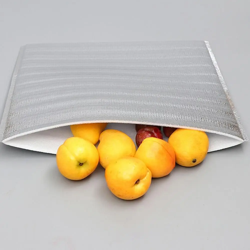 50Pcs/Pack Aluminum Foil Cooler Bag Insulation Folding Picnic Portable  Food Thermal Packing Bag Food Delivery Drink Insulated