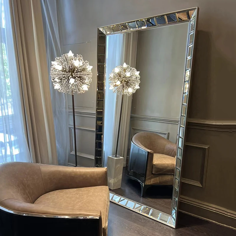 Luxury Big Mirror Bathroom Shower Art Modern Mirror Square Garden Full Body Standing Star Funky Espelhos Living Room Decorations