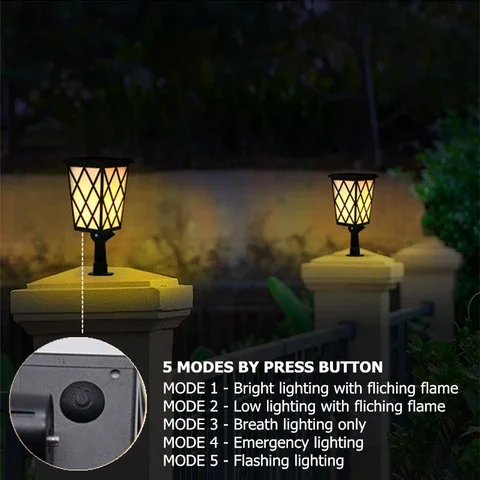 

Flickering Flames Torches Lights, Solar Powered Lamp for Garden, Outdoor Lighting, Auto On and Off Security