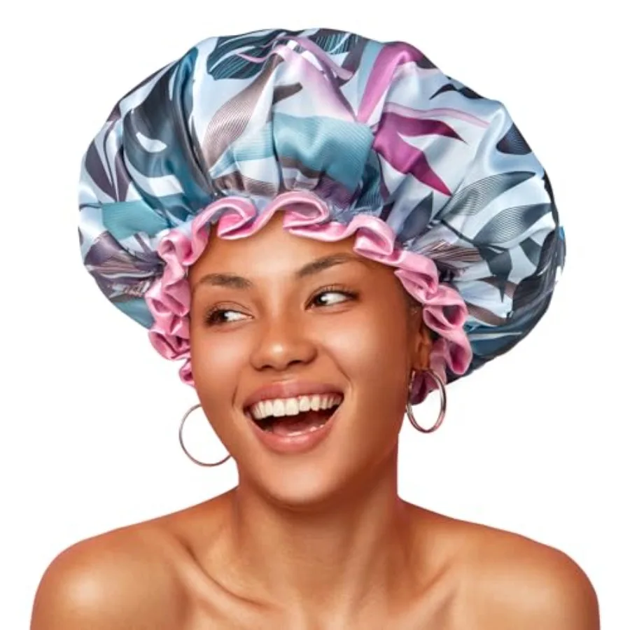 

Large Sower Cap Women Reusable of, air Cap Sower wit Double Layers, Tropic Style air Cover wit Elastic Band Sower suit Long air