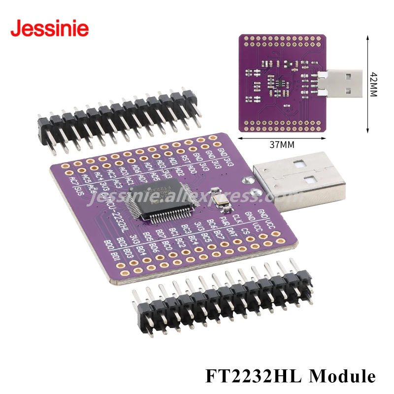 2 pces/1pc ft2232hl dc 5v usb para placa multiuso uart fifo spi i2c jtag rs232 RS-232 módulo multifuncional serial