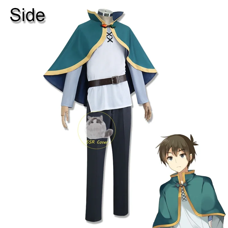 Anime Sato Kazuma Cosplay Costume Kono Subarashi Sekai Ni Shukufuku Wo! Uniform Wig Outfits Halloween Party Clothes Men Adult