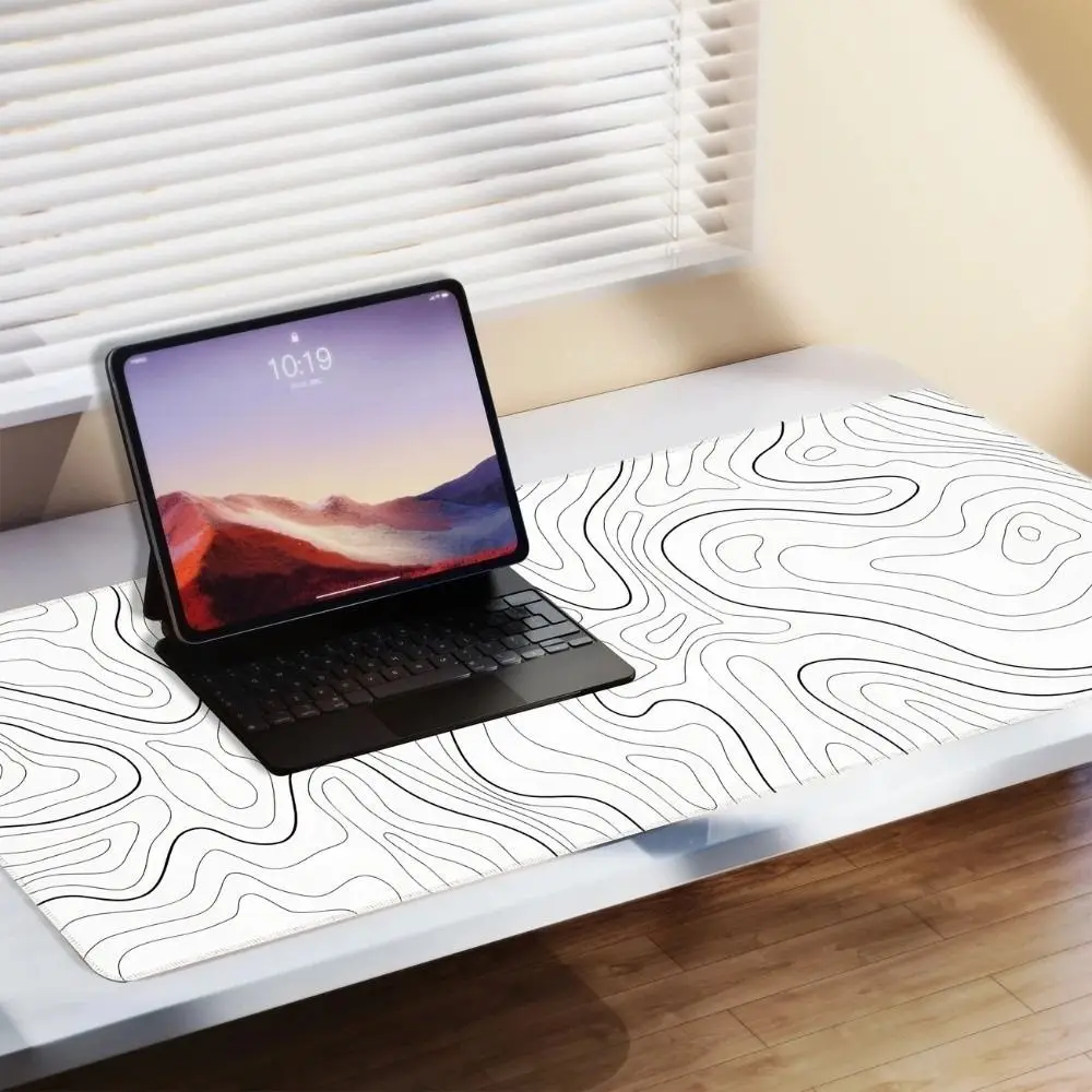 Professional Gaming Topographic Shape Gaming Mouse Pad Anti-Slip Wear-Resistant Keyboard Pad Office Keyboard Desk Mat Office Use