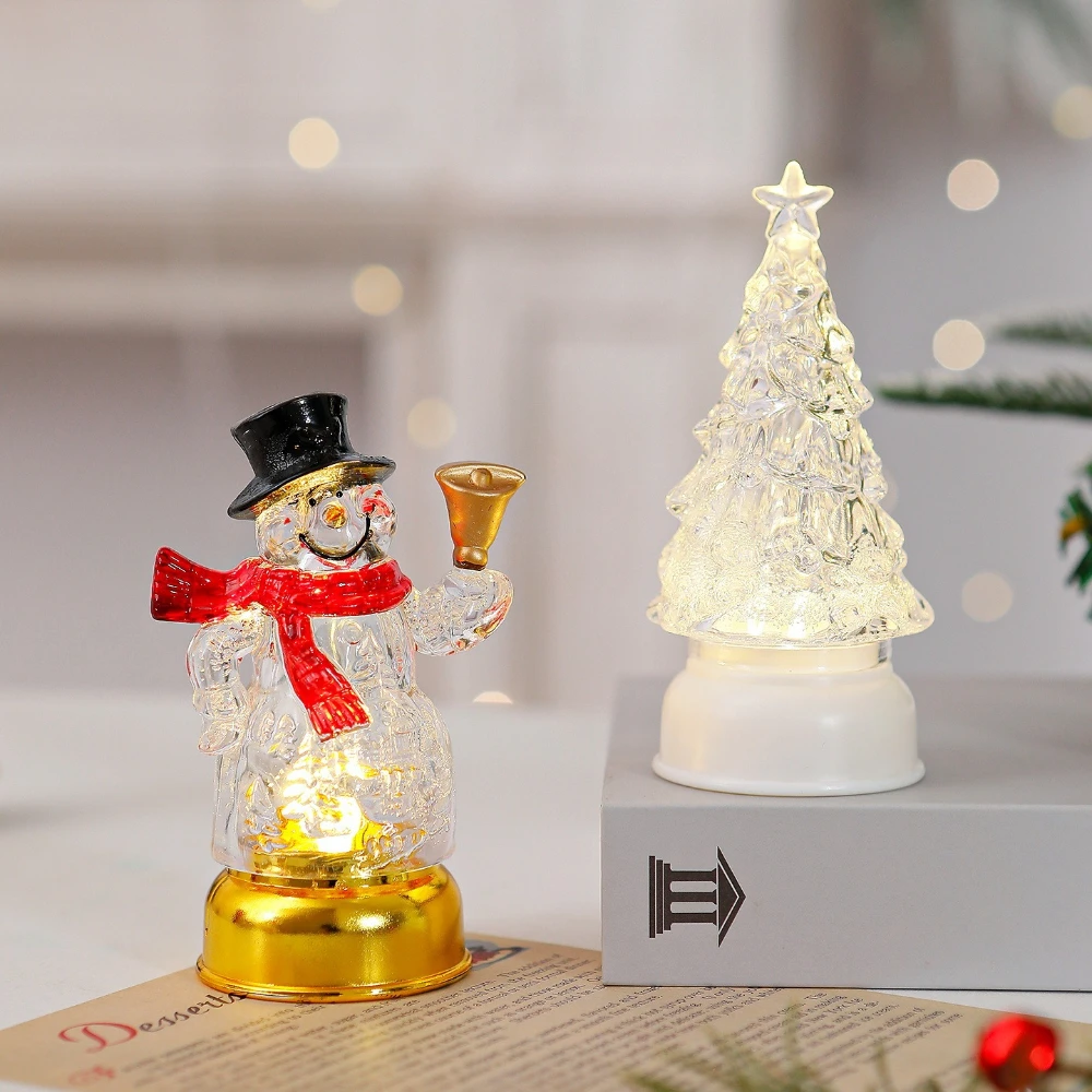 مضيئة سانتا كلوز ثلج الديكور لوازم الحفلات منضدية الحلي أضواء ليلية متجر المنزل زينة عيد الميلاد السنة الجديدة