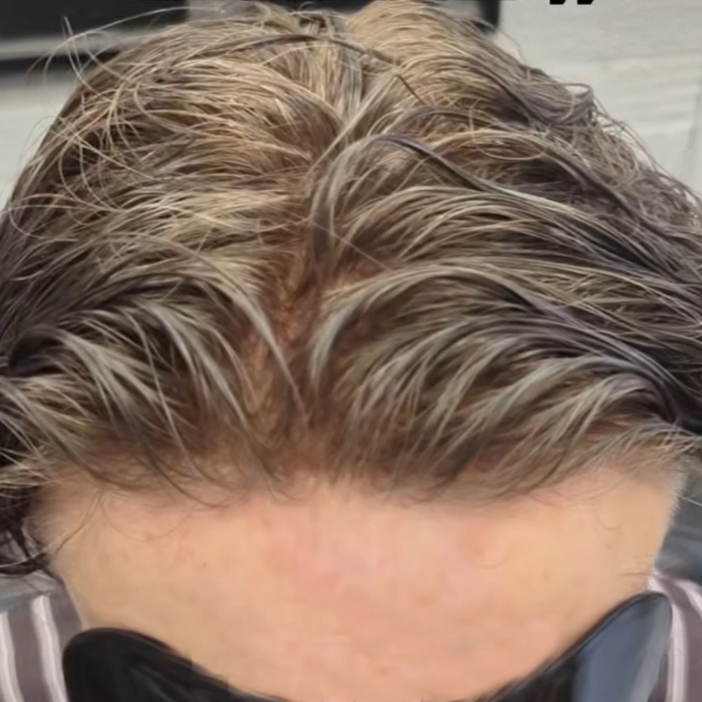 Undetectable Full 0.06mm Skin Base #17 #18 Ash Blonde Natural Hairline European Man Prosthesis Capillar System Toupee Grey Black